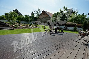 REAL DECK, Siberian larch 27 x 145 mm reeded, OSMO varnish no.727 Palisander