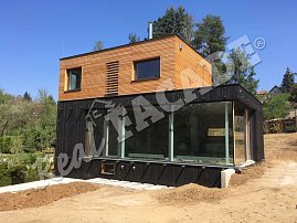 REAL FACADE Siberian larch Raute 28 x 68 mm unfinished,  spruce 24 x 120 mm charred coal