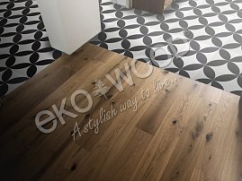 EKOWOOD Oak Rustical 1-strip 13,5x192 mm Osmo oil shade colourless, longitudinal and transverse edges 4V, brushed surface