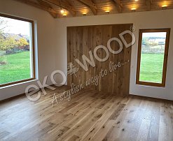 EKOWOOD Oak Rustical 1-strip 13,5 x 192 mm Osmo oil shade colourless matt, longitudinal and transverse edges 4V, brushed surface