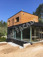 REAL FACADE Siberian larch Raute 28 x 68 mm unfinished,  spruce 24 x 120 mm charred coal