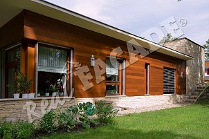 REAL FACADE Western Red Cedar, Classic profile 17.5 x 137 mm, treated with OSMO UV Protection Oil  shade no. 428 Cedar