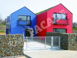 REAL FACADE Spruce, Cono profile 26 x 146 mm, treated with OSMO Country Colour in blue/red RAL shades