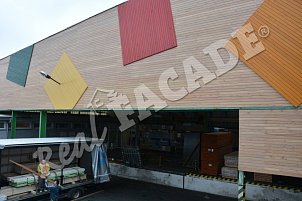 REAL FACADE Siberian Larch, Raute profile 20 x 93 mm, treated with OSMO UV Protective Oil shade no. 426 Larch in combination with Country Colour