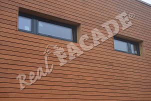 REAL FACADE Siberian Larch, Raute profile 28 x 68 mm, treated with OSMO  Natural Oil Woodstain shade no. 728 Cedar