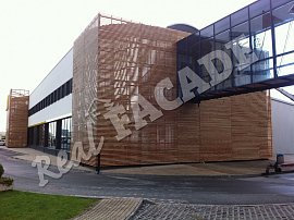 REAL FACADE Czech Larch, planed battens 40 x 40 mm, treated with OSMO transparent UV Protective Oil shade no. 420