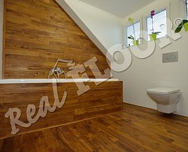 REAL FLOOR  Teak, 15 x 90 mm, treated with OSMO Polyx-Oil Original, shade no. 3032 Clear Satin