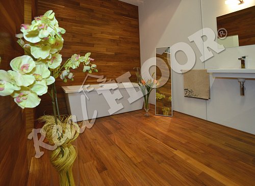 REAL FLOOR  Teak, 15 x 90 mm, treated with OSMO Polyx-Oil Original shade no. 3032 Clear Satin