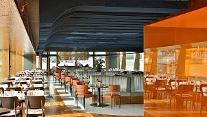 Floating restaurant on River Danube, Budapest, Hungary; REAL FLOOR Teak 15 x 90 mm