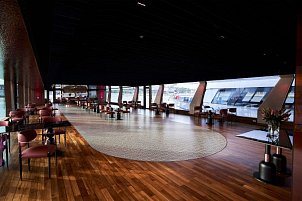 Floating restaurant on River Danube, Budapest, Hungary; REAL FLOOR Teak 15 x 90 mm