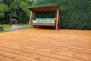 REAL DECK Siberian larch 27x142mm reeded, Osmo oil no. 010 Thermo