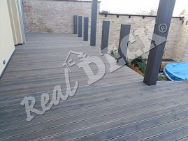 REAL DECK Siberian larch 27 x 145 mm, Osmo oil no. 019 grey
